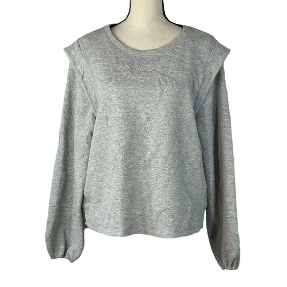 INC International Concepts X-Large Sweatshirt Gray Long Sleeves Stretch Textured - Picture 1 of 13